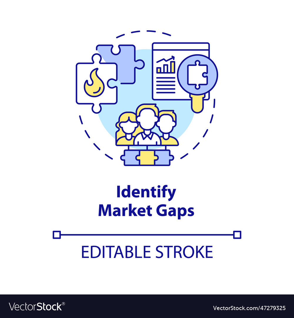 Identify Market Gaps Concept Icon Royalty Free Vector Image