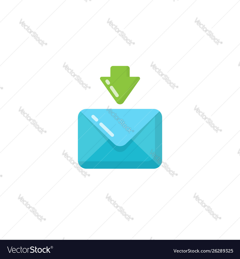 Incoming message envelope icon design email vector image Incoming message envelope icon design email