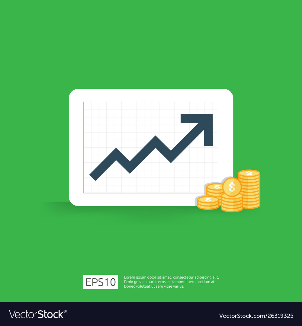 Increase arrow statistic graph for business