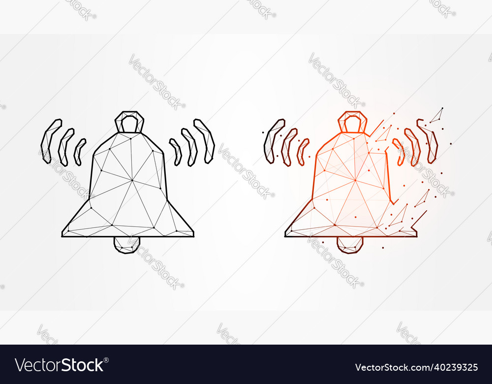 Polygonal notification message bell alert