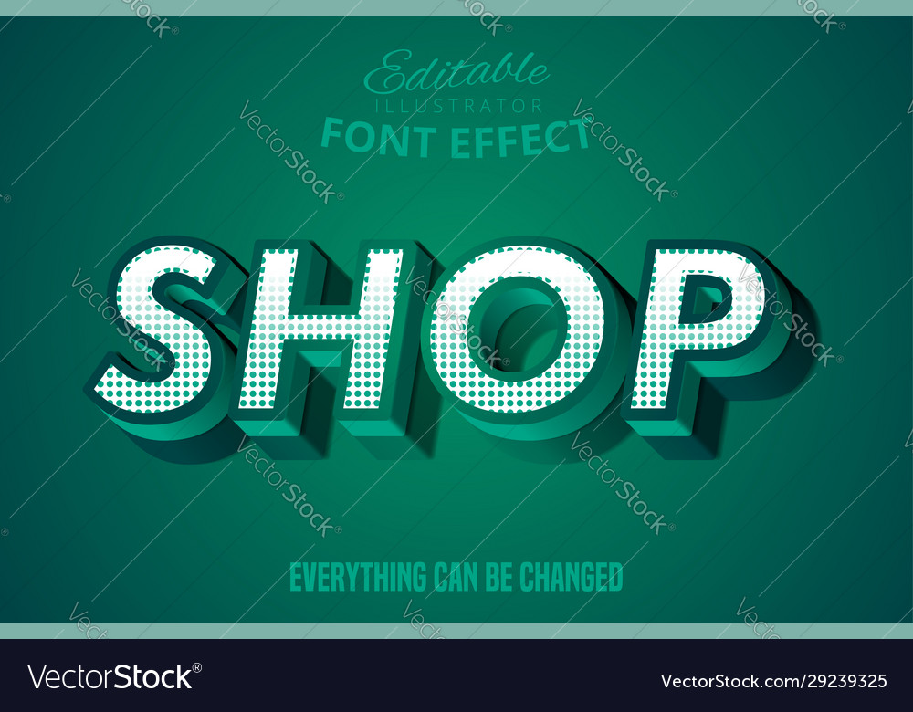 Shop text editable font effect