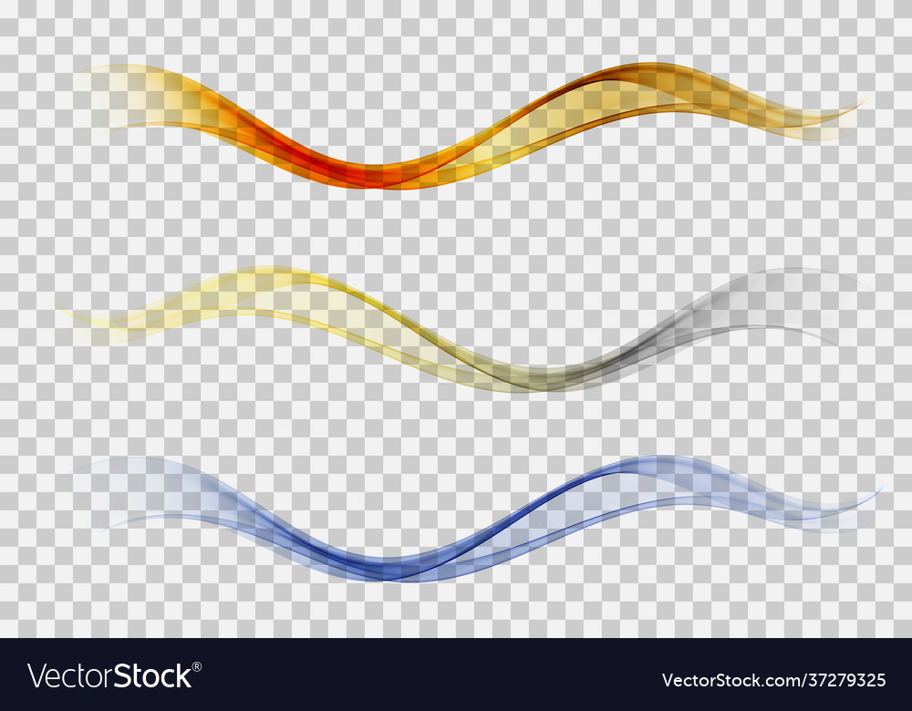 Smooth wave flow color set abstract vector image Smooth wave flow color set abstract