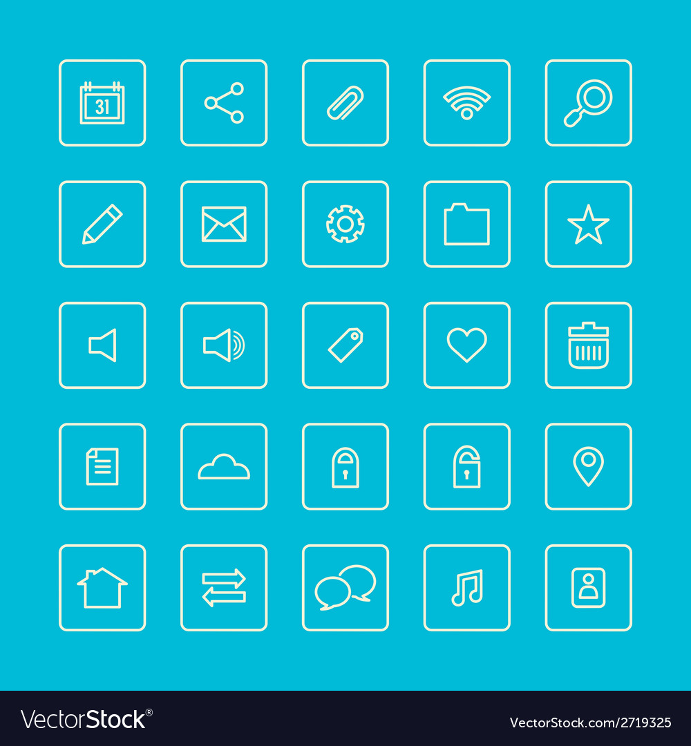 Square line website icons set
