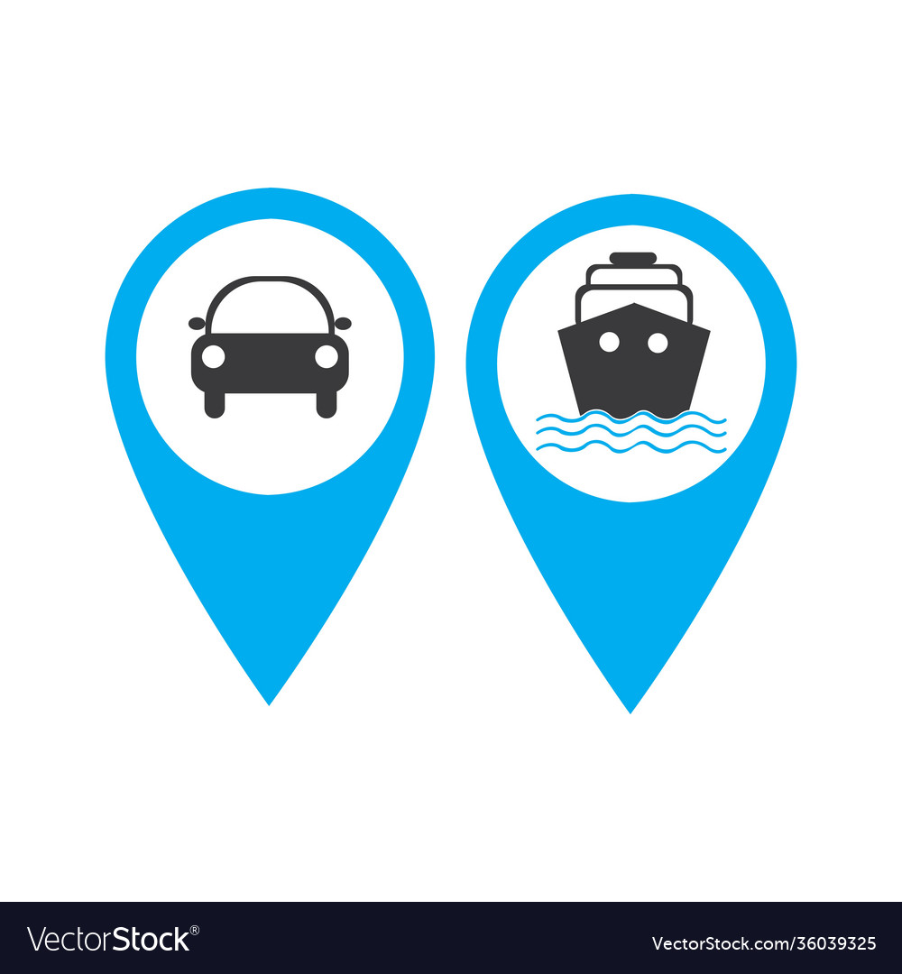 Transport buttons set with map