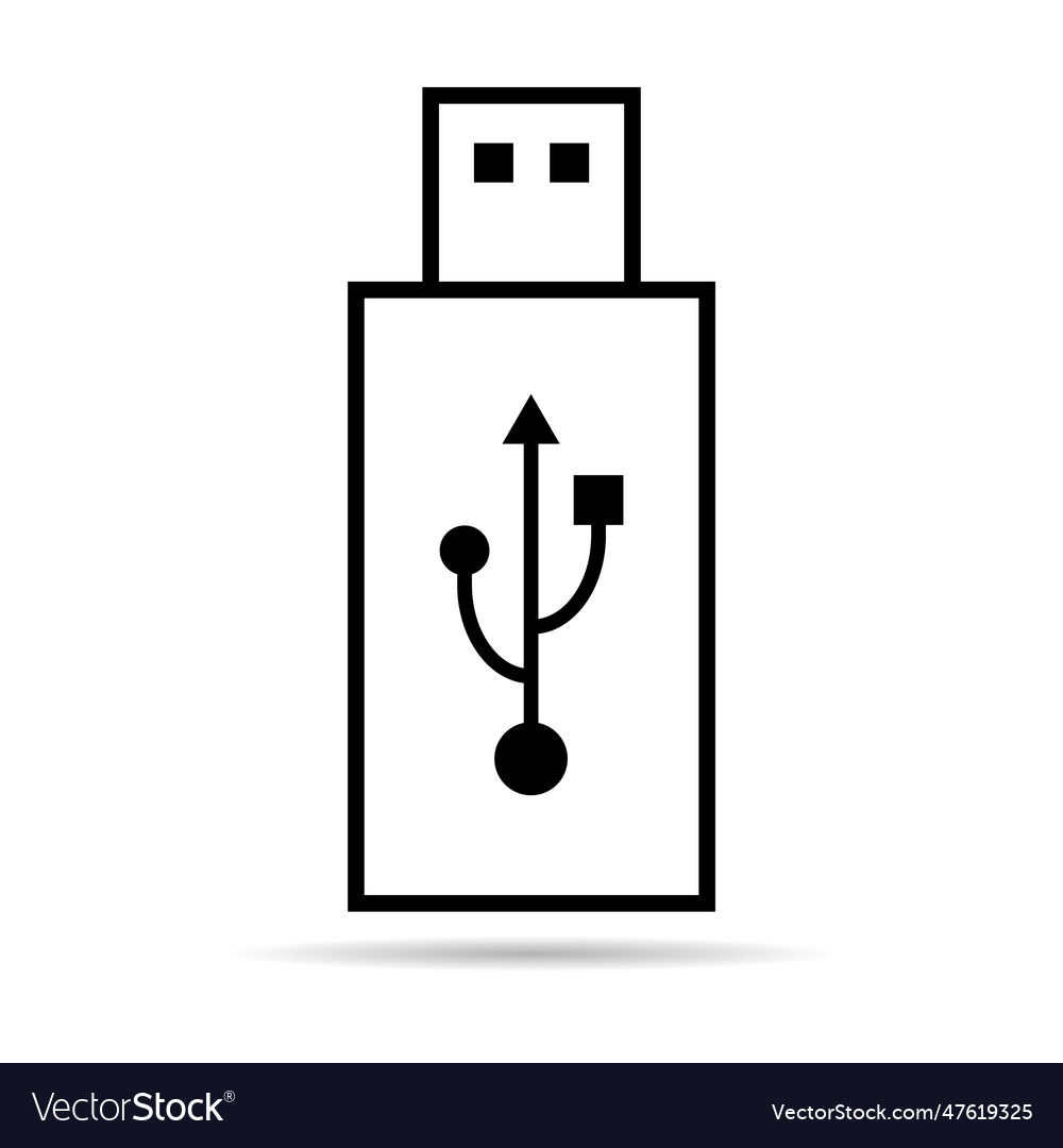 Usb icon technology with shadow connect device Vector Image Usb icon technology with shadow connect device