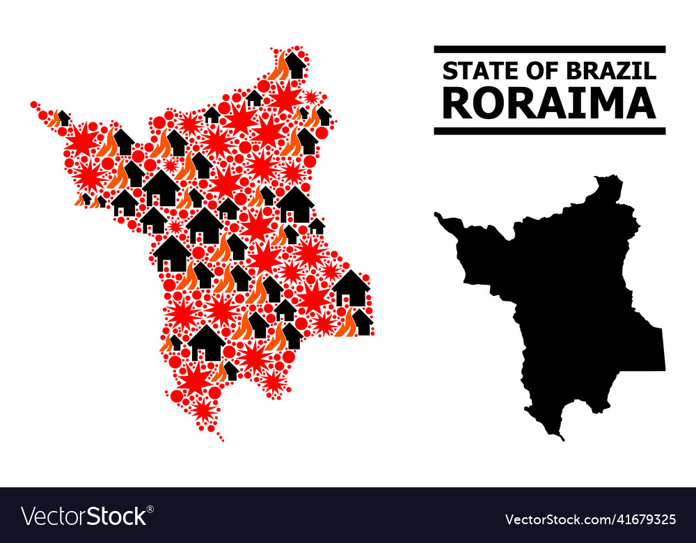 War pattern map of roraima state vector image War pattern map of roraima state