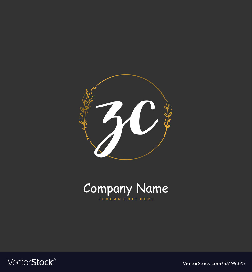 Z c zc initial handwriting and signature logo