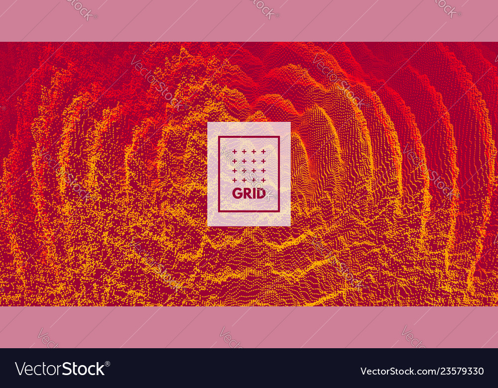 3d wavy background with ripple effect grid surface vector image 3d wavy background with ripple effect grid surface