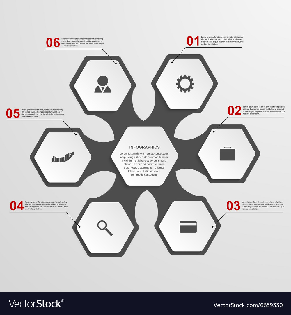 Abstract hexagon infographics template