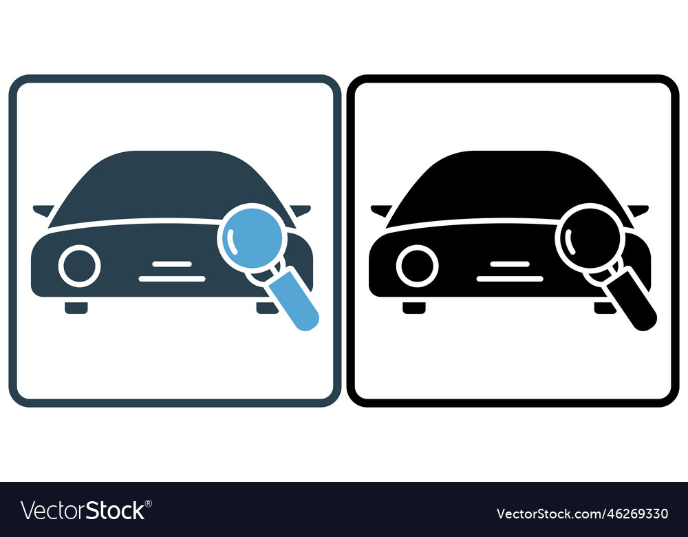 Auto diagnosis icon car icon with search icon Vector Image