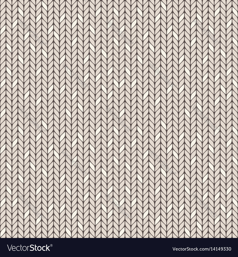 Beige knitted seamless pattern Royalty Free Vector Image