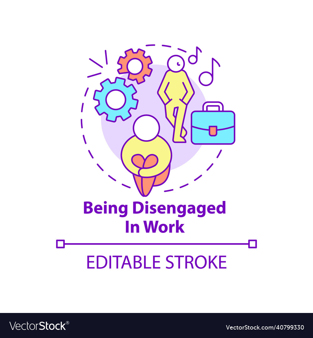 Being disengaged in work concept icon vector image Being disengaged in work concept icon