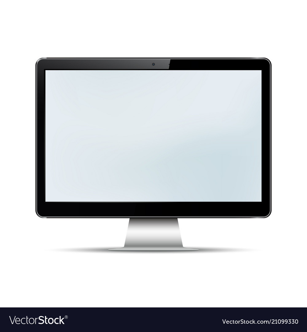 Blank computer display isolated on white