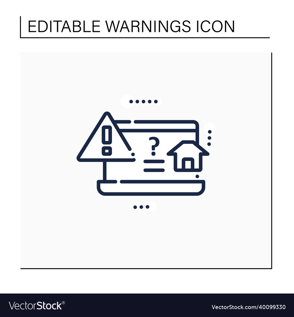 Browser notification line icon vector image Browser notification line icon