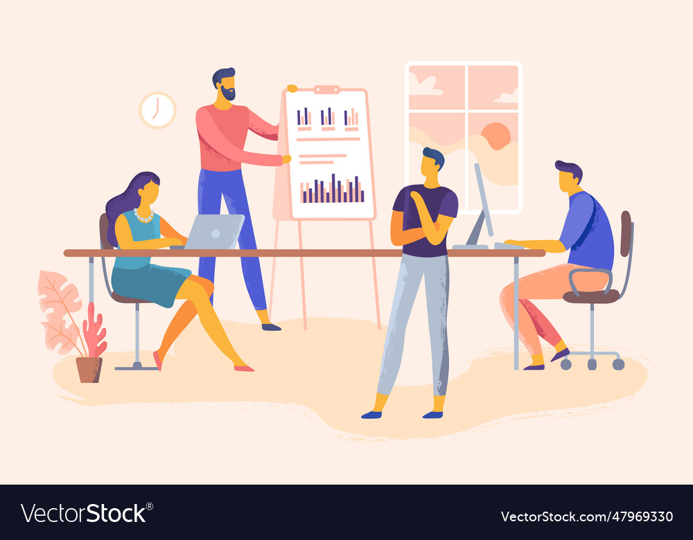 Business Meeting Office Team Skills Presentation Vector Image