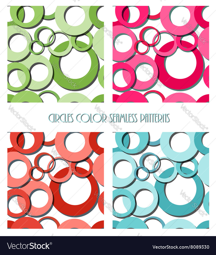 Circles seamless patterns set