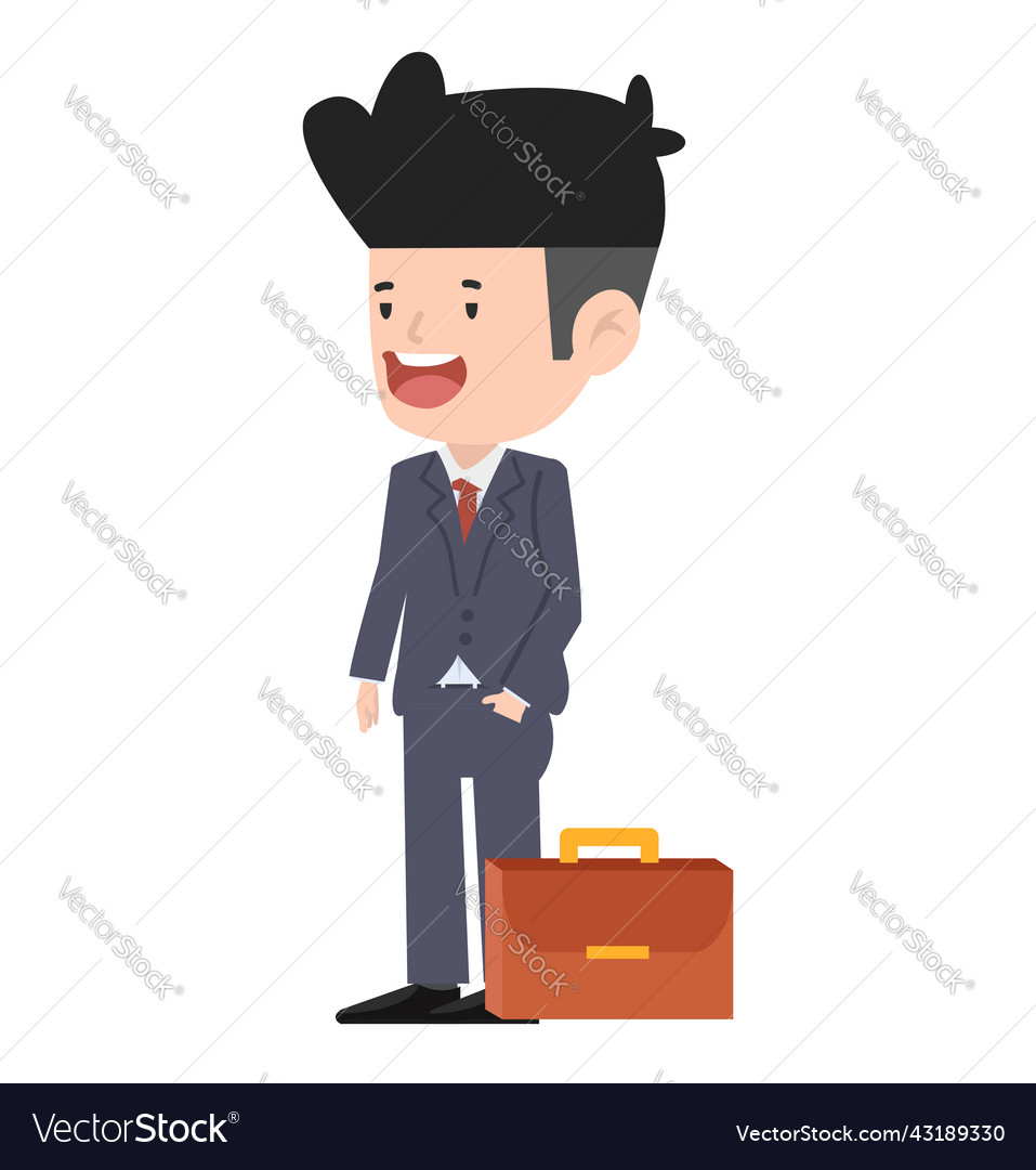 Cute business man in office style smart suit