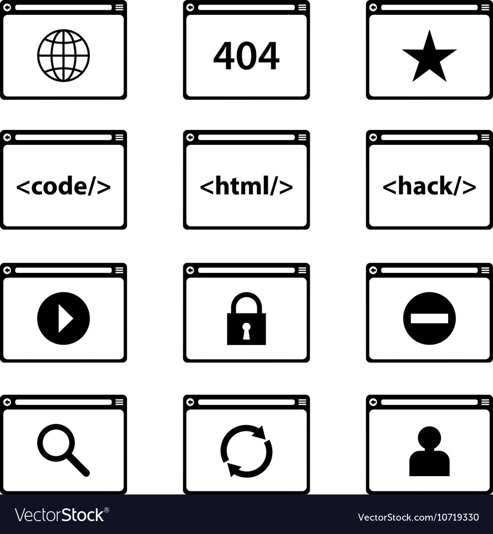 Verschiedene Web-Browser-Symbole mit abgerundeten