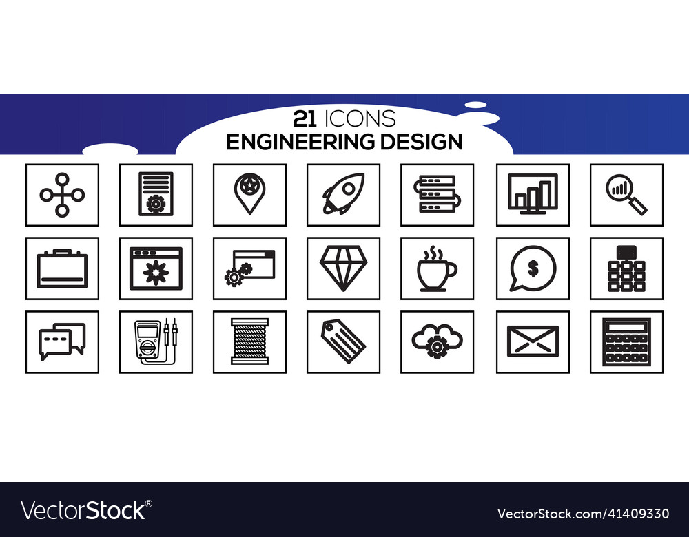 Engineering icons set contains Vector Image Engineering icons set contains