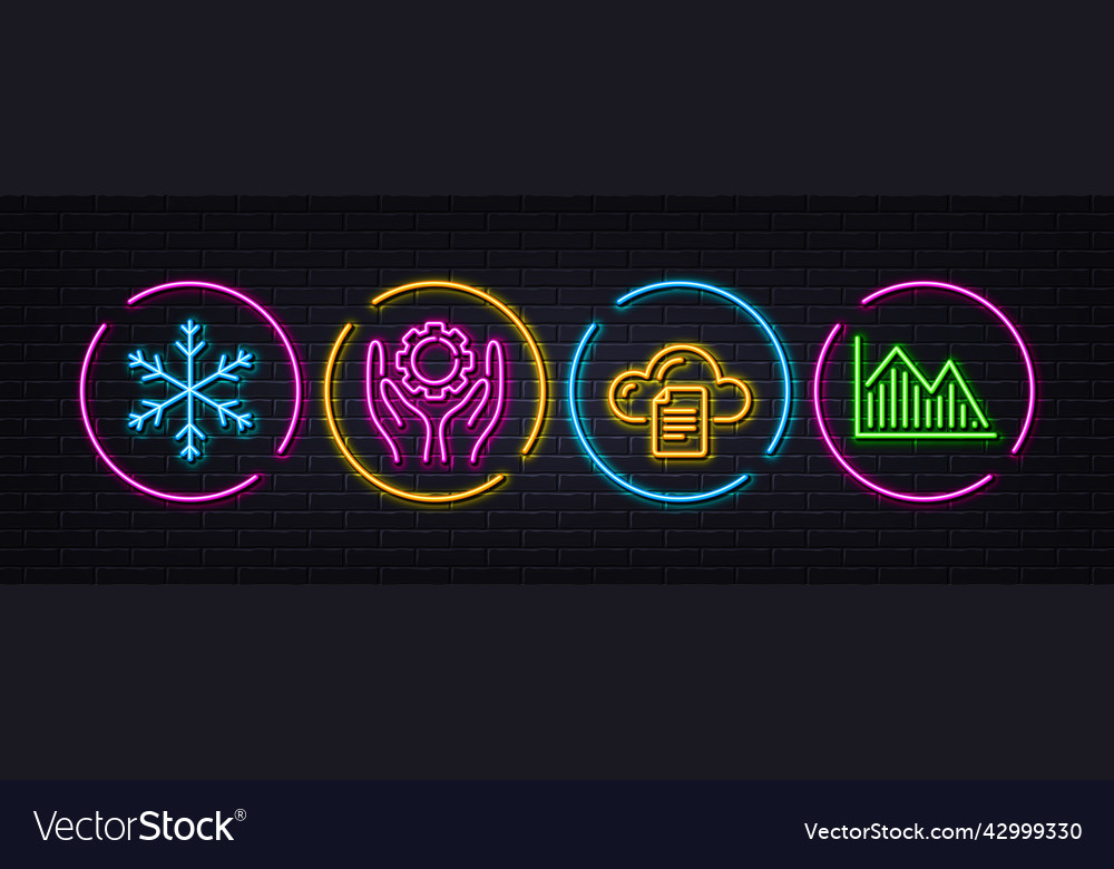 File storage snowflake and employee hand minimal vector image File storage snowflake and employee hand minimal