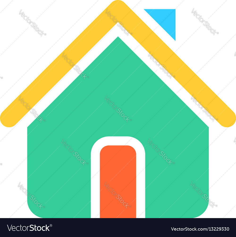 Flat home icon house sign web internet button Vector Image