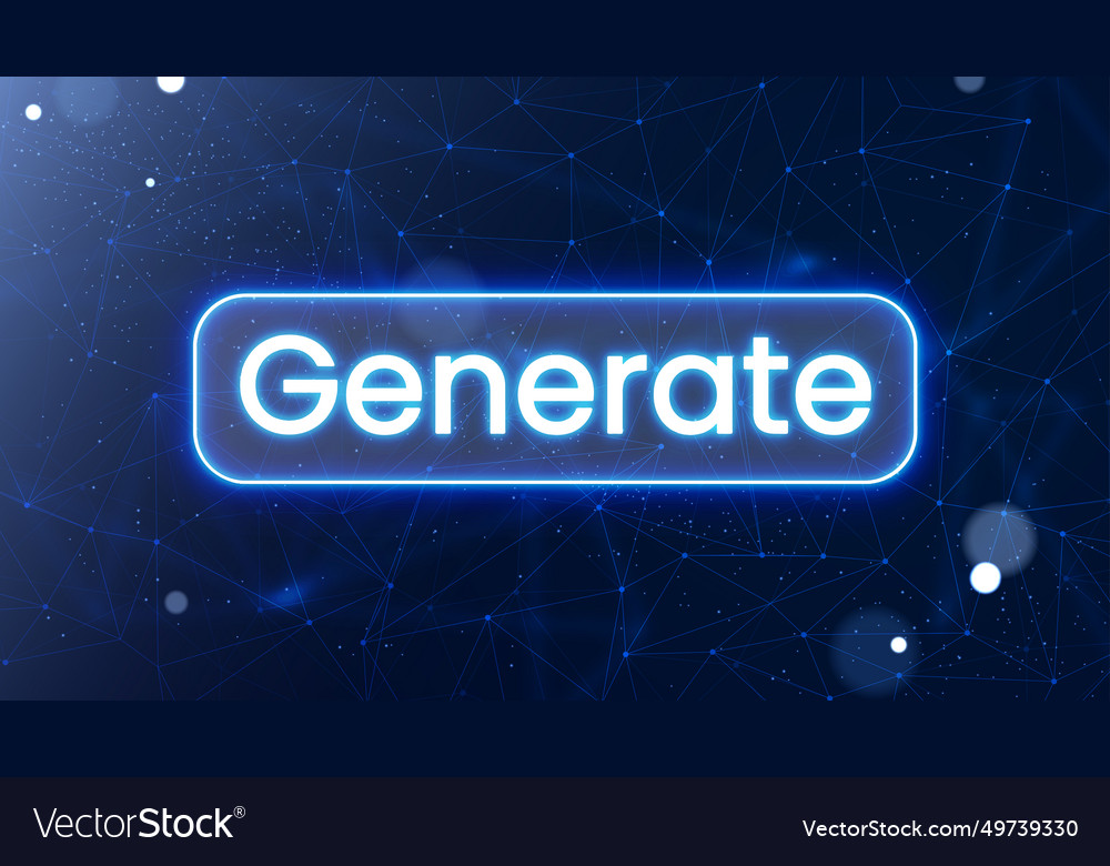Futuristic generate button ai prompt high-tech vector image Futuristic generate button ai prompt high-tech