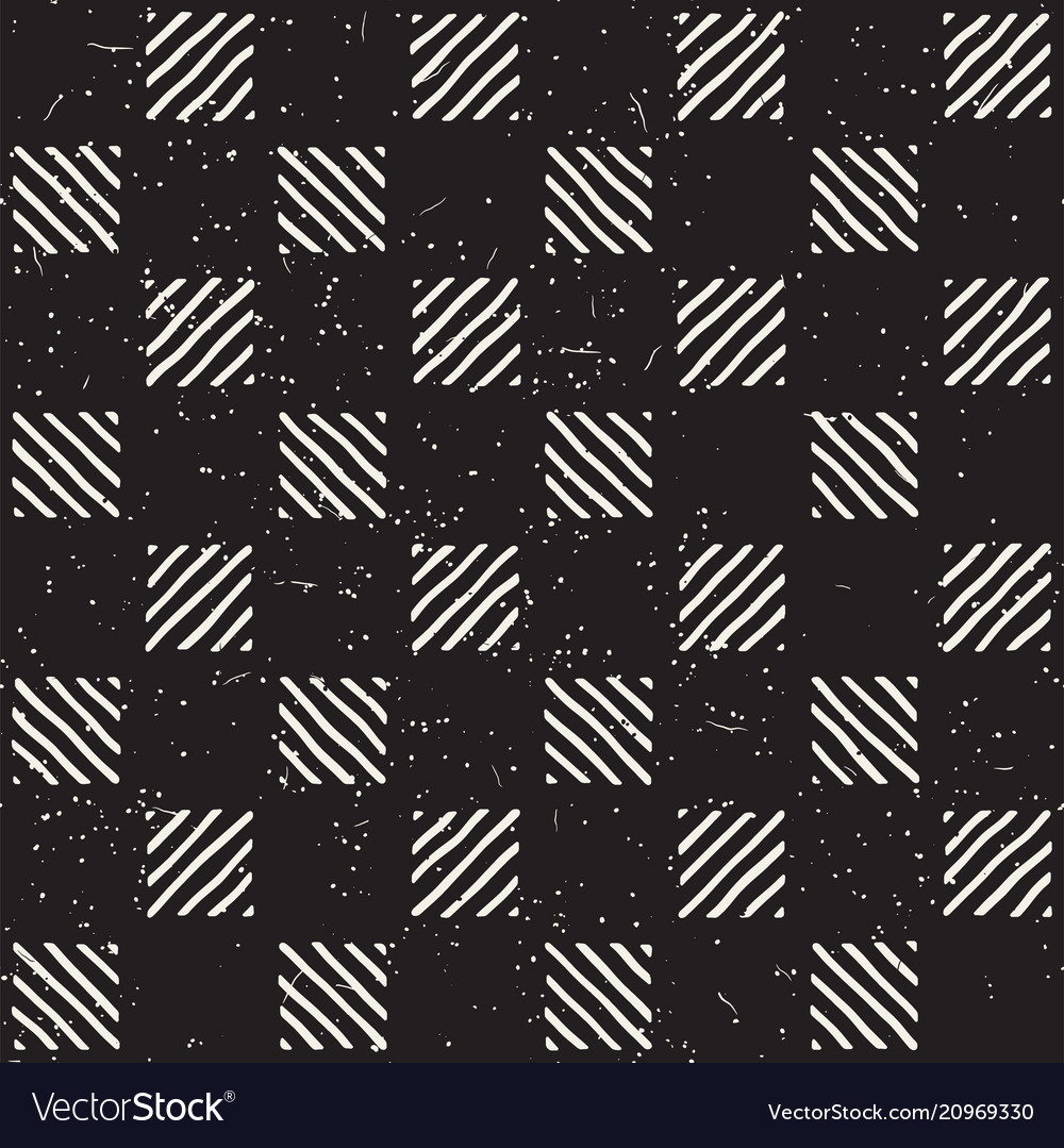Hand drawn seamless repeating pattern with checker Vector Image Hand drawn seamless repeating pattern with checker