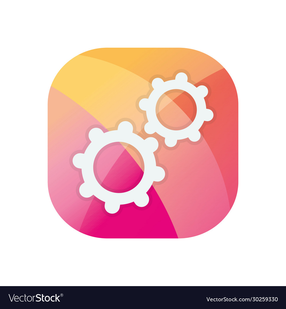 Isolated gears block flat style icon design