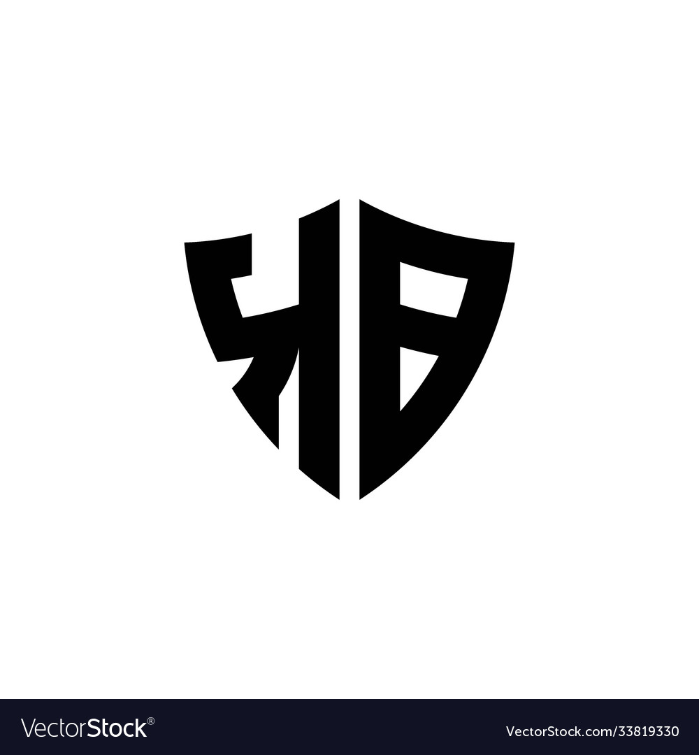 Kb monogram logo with shield shape design template Vector Image Kb monogram logo with shield shape design template