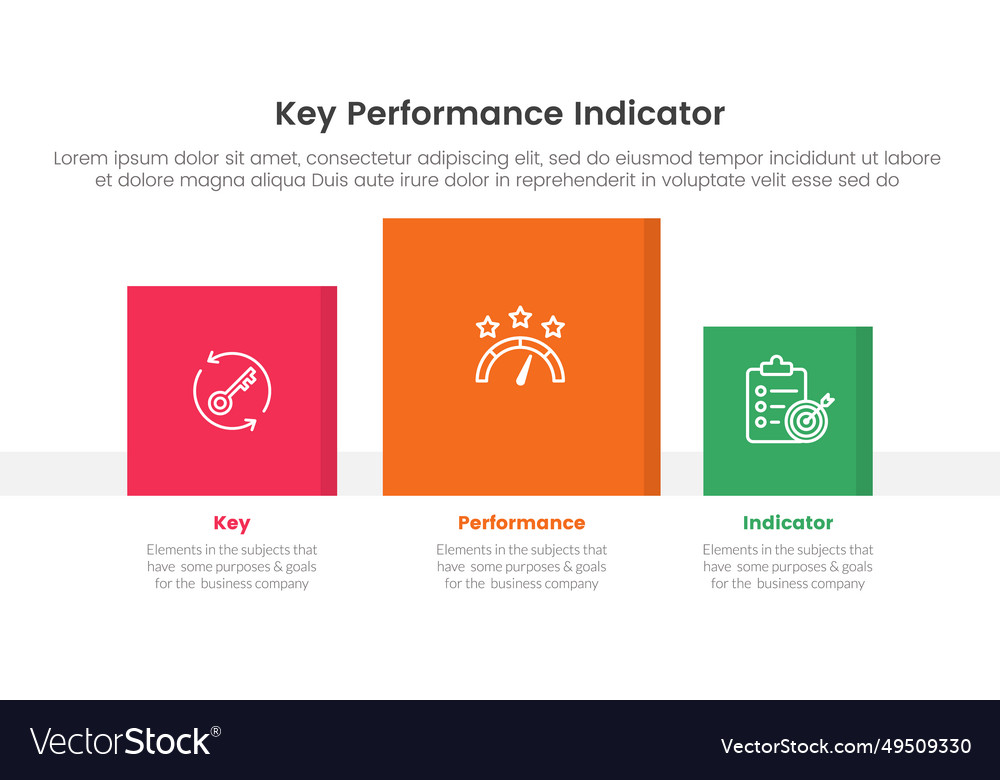 Kpi key performance indicator infographic 3 point