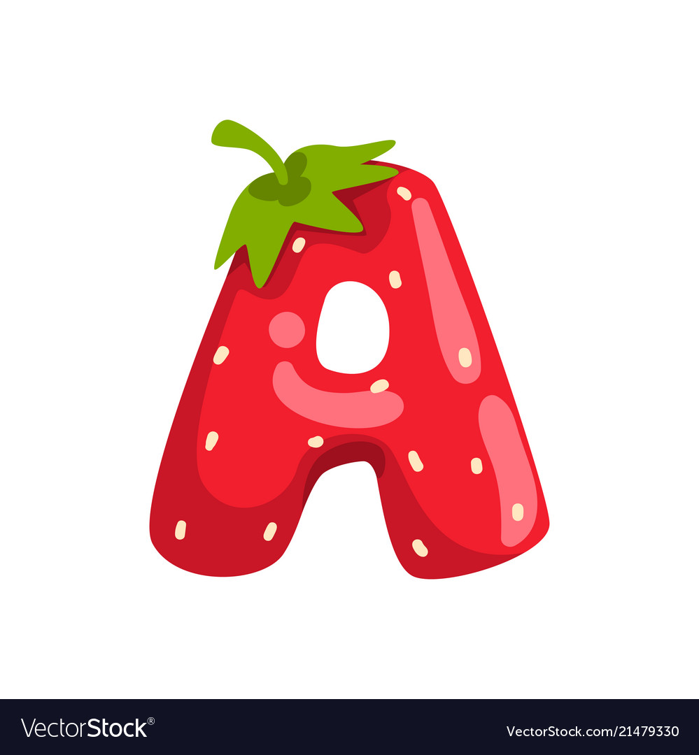 Letter A English Alphabet Made From Ripe Fresh Vector Image