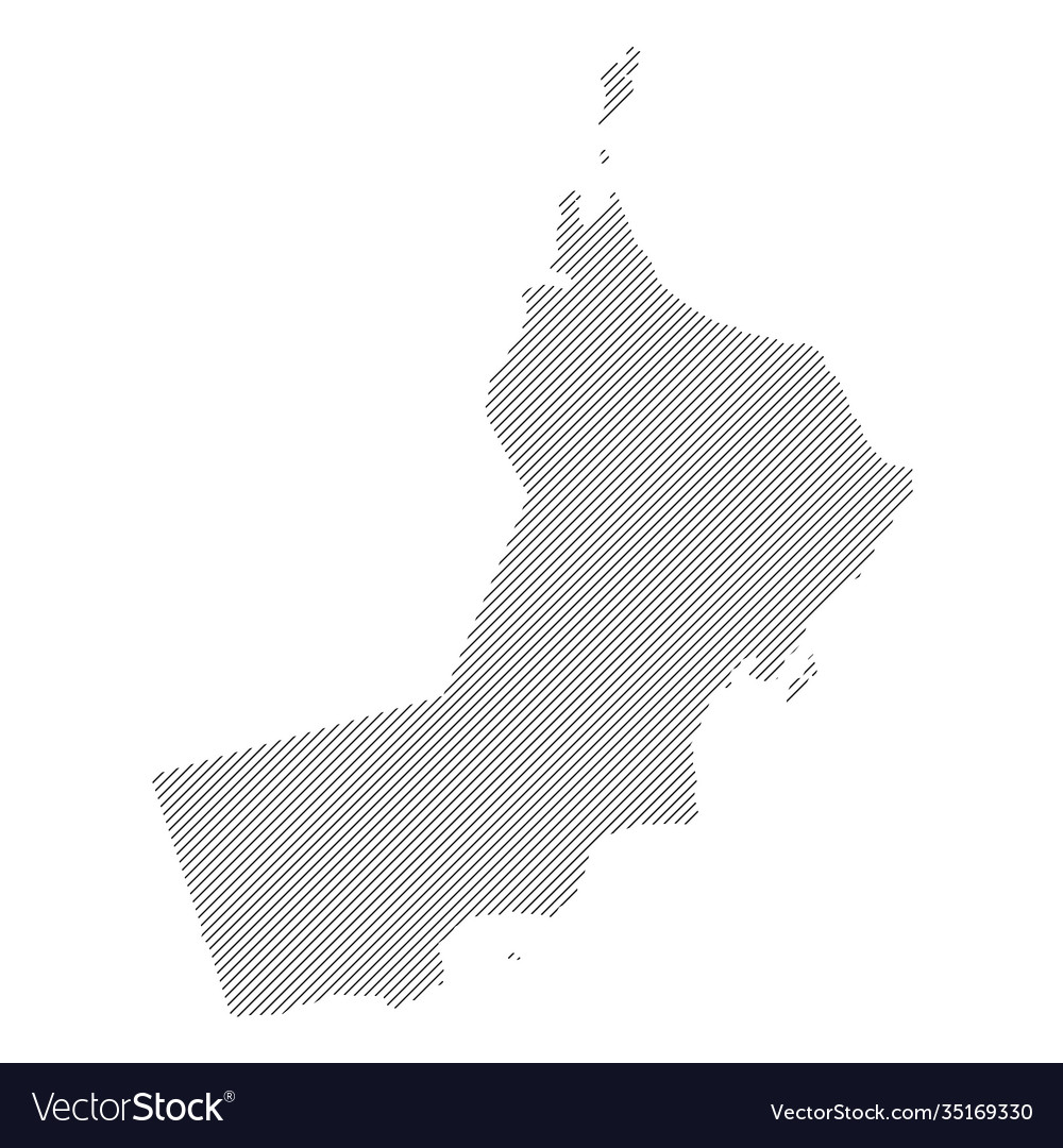 Oman map from pattern black slanted parallel vector image Oman map from pattern black slanted parallel