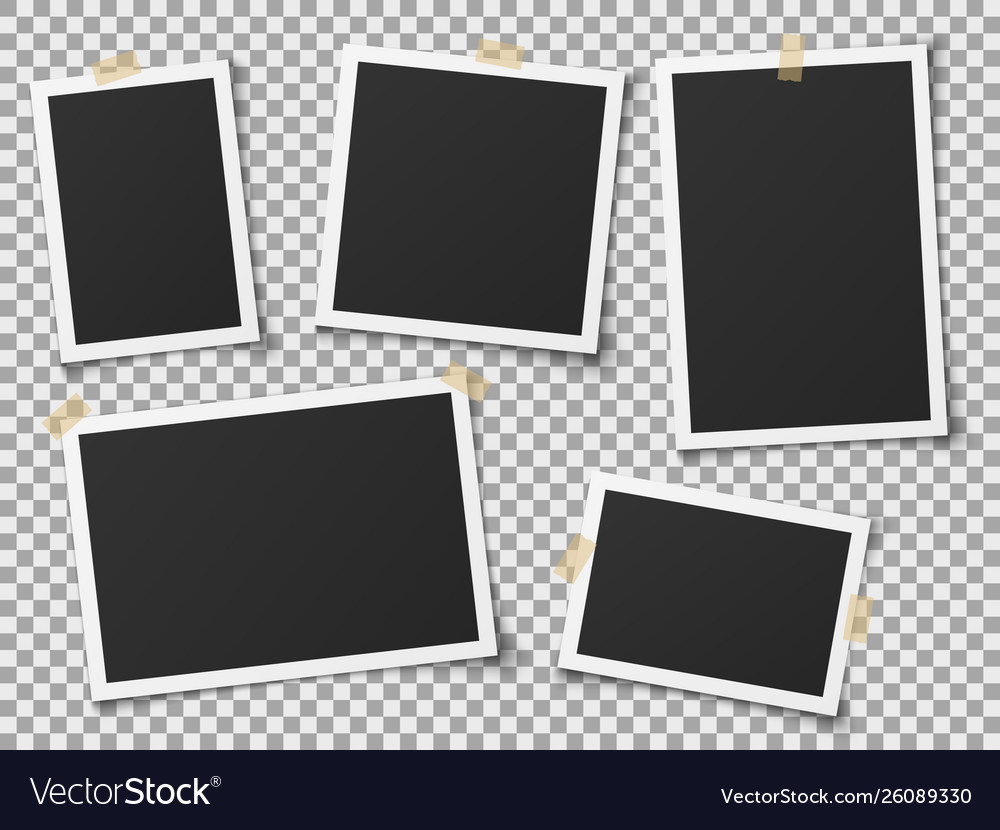 Realistic photo frames vintage empty photos frame Vector Image