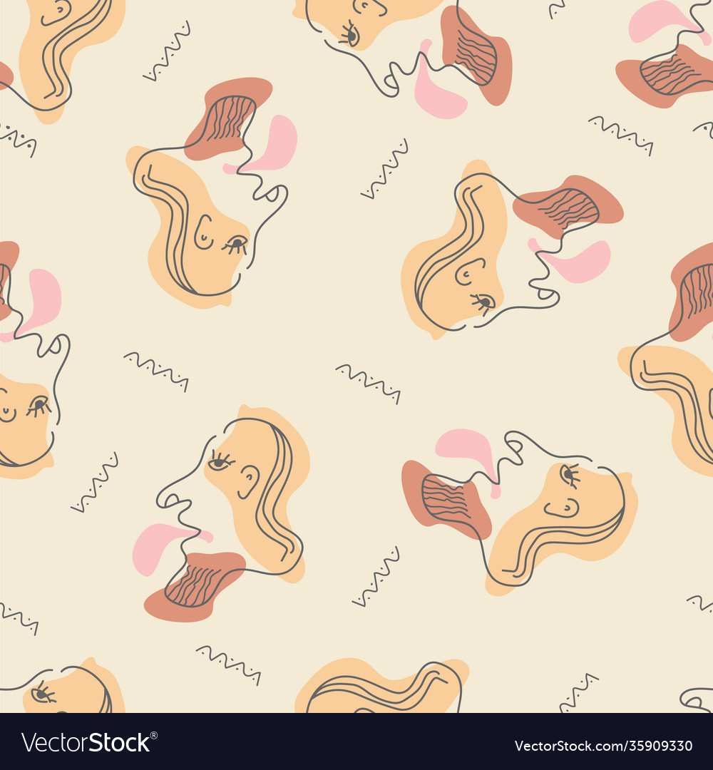 Seamless pattern with an abstract face