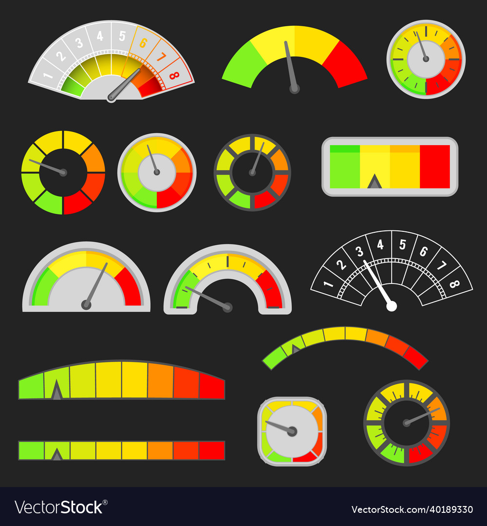 Speed indicators interface measurement set meter vector image Speed indicators interface measurement set meter