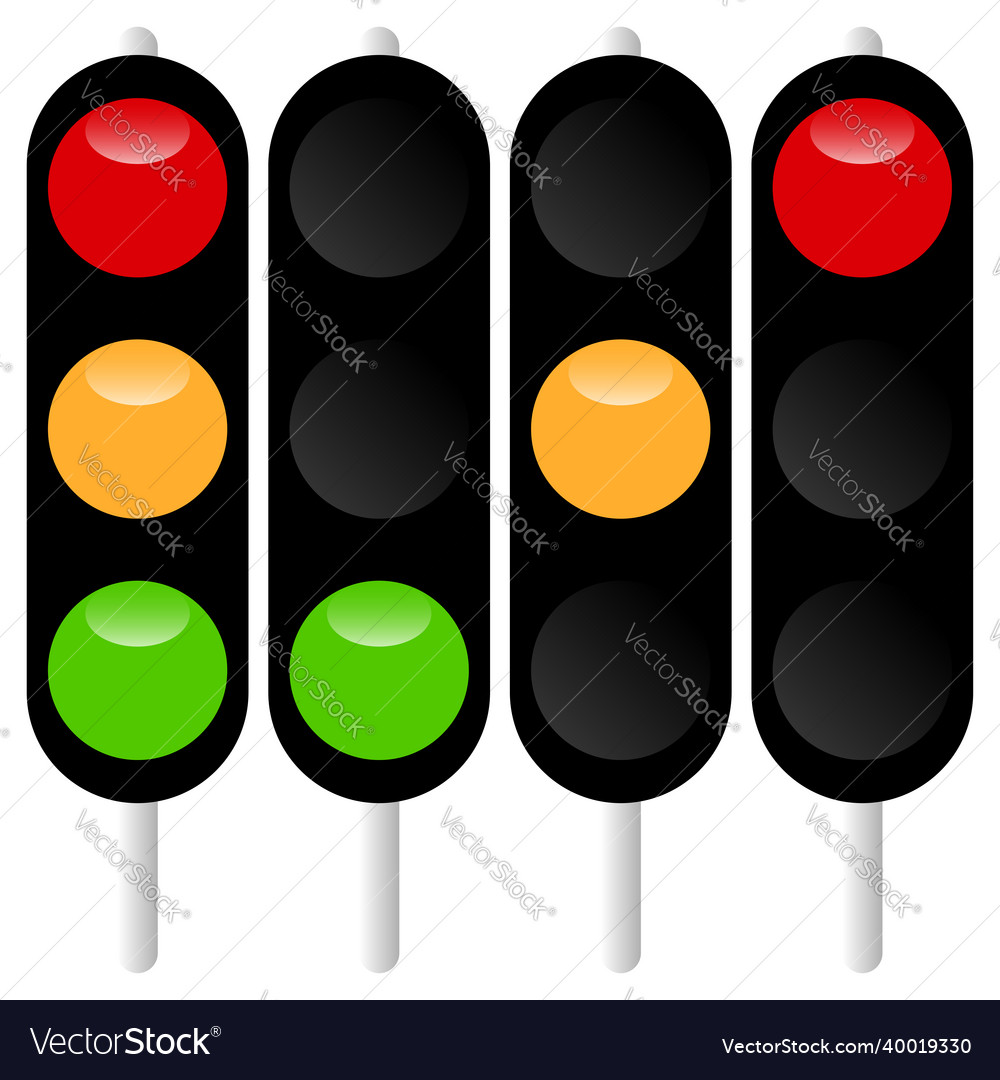 Traffic light lamp semaphore icon vector image Traffic light lamp semaphore icon