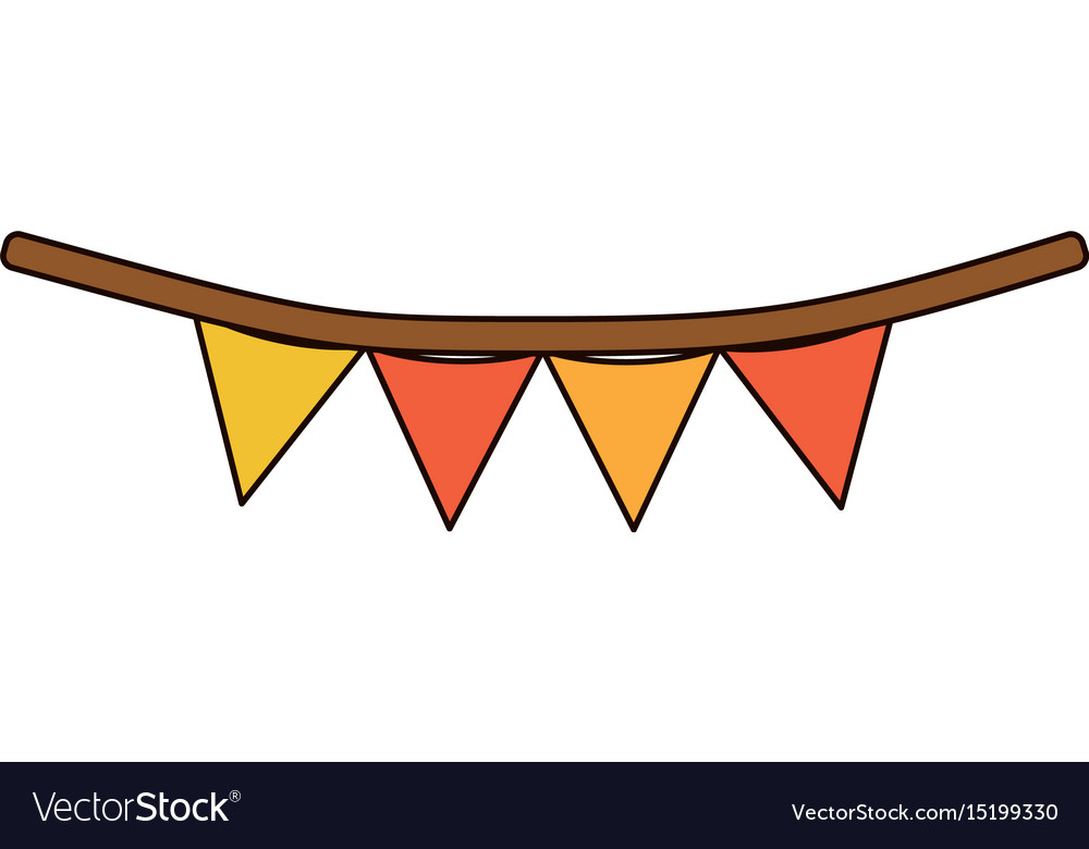 White background with colorful festoons in shape