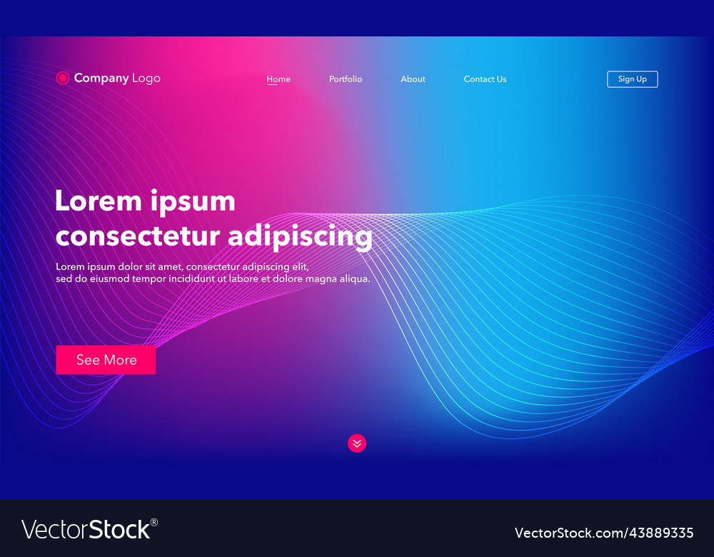 Abstract background website landing page template vector image Abstract background website landing page template