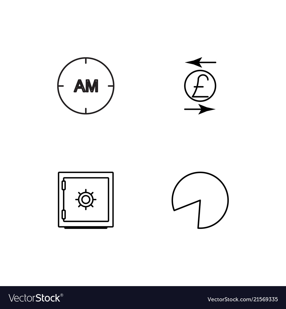 Banking linear icons set simple outline