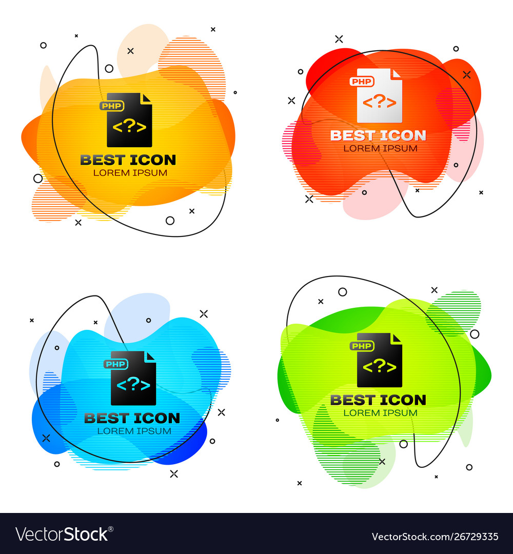 Black php file document download button icon vector image Black php file document download button icon