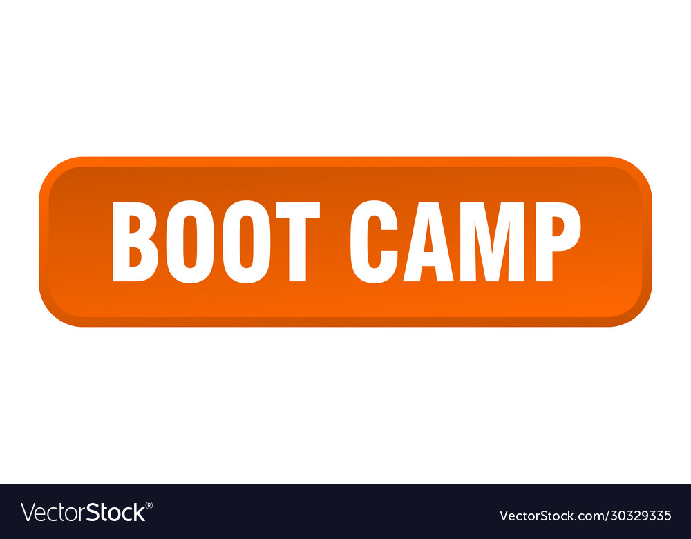 Boot camp button square 3d push