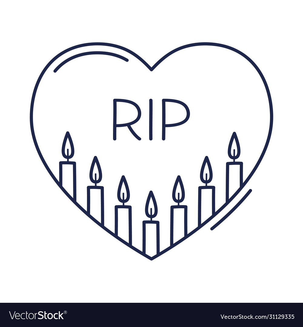 Candles inside heart outline icon concept