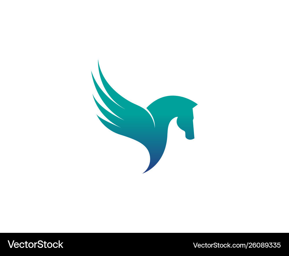 Creative abstract horse wing logo design symbol Vector Image