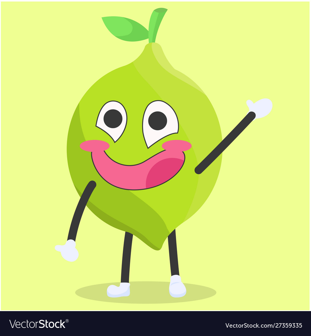 Lemon character waving happily