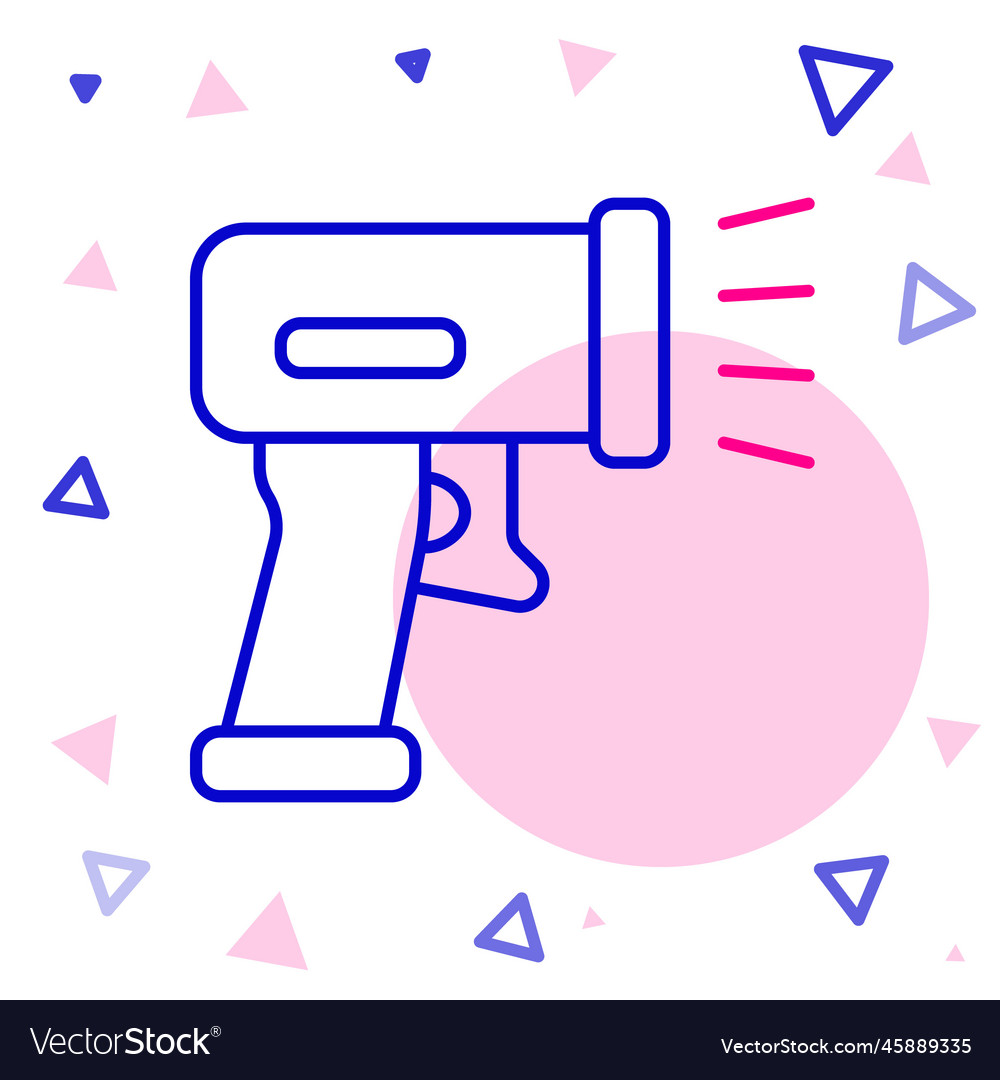 Line scanner scanning bar code icon isolated Vector Image Line scanner scanning bar code icon isolated
