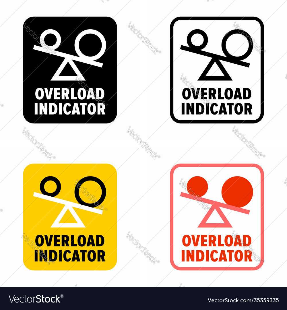 Overload indicator maximum permissible mass