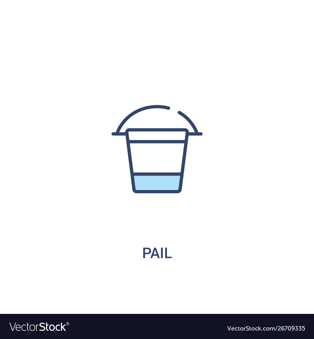 Pail concept 2 colored icon simple line element vector image Pail concept 2 colored icon simple line element