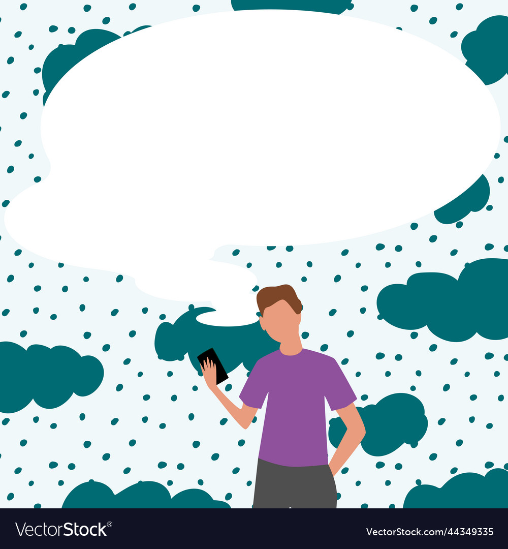 Presenter with conversation bubble showing new