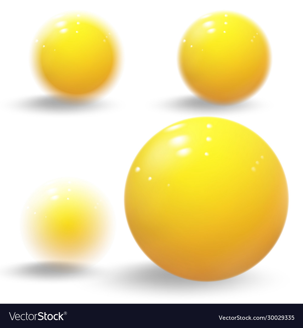 Realistic yellow balls blurred glossy Royalty Free Vector