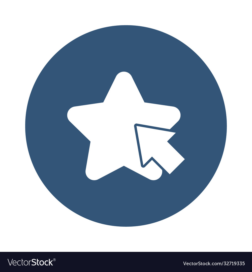 Star and arrow cursor icon block style